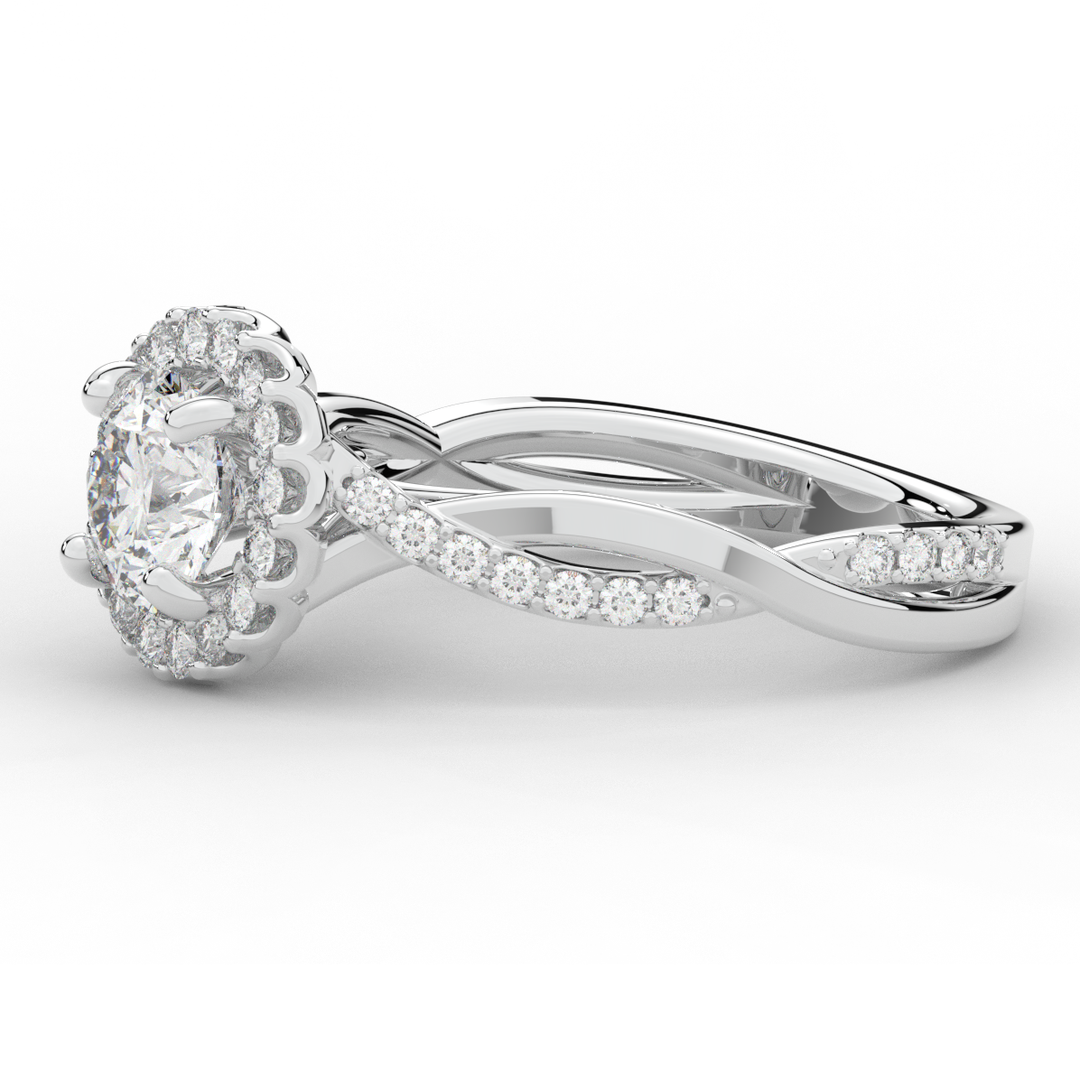 1.30CT.TW ROUND LAB DIAMOND ENGAGEMENT RING