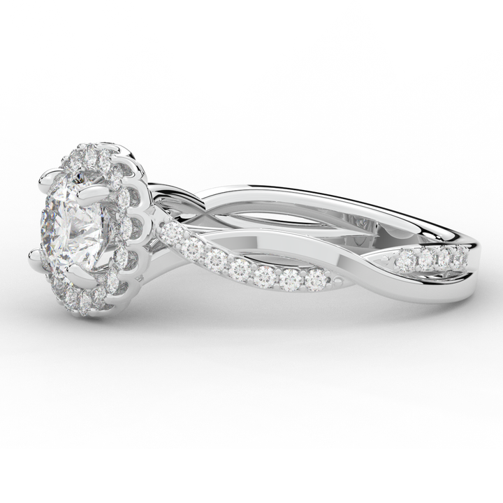 1.30CT.TW ROUND LAB DIAMOND ENGAGEMENT RING