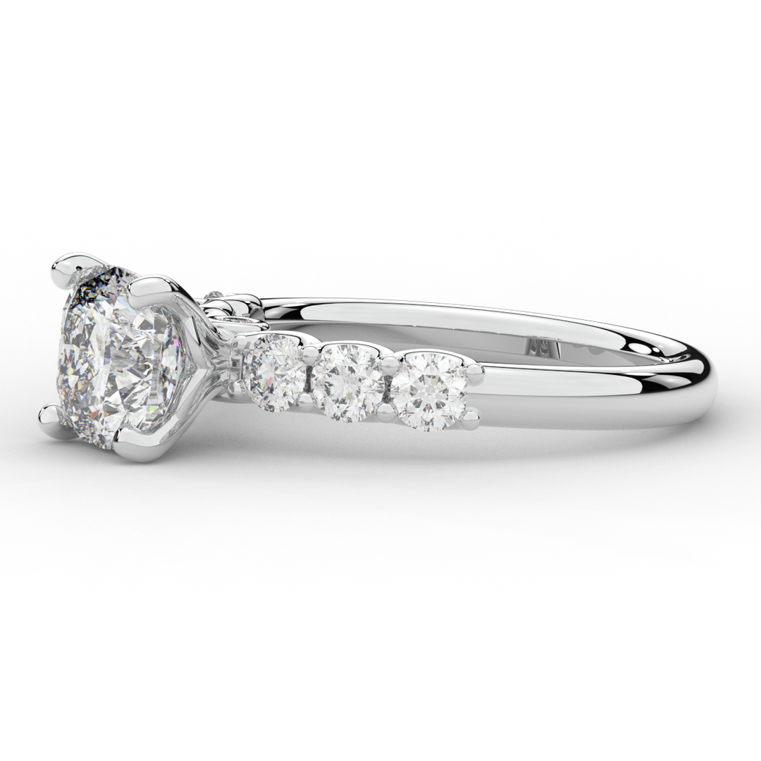 2.60CT.TW CUSHION LAB DIAMOND SOLITAIRE ENGAGEMENT RING