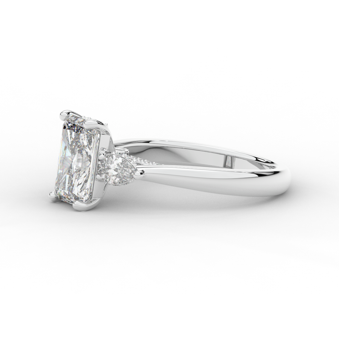 2.40CT.TW RADIANT LAB DIAMOND 3 STONE ENGAGEMENT RING