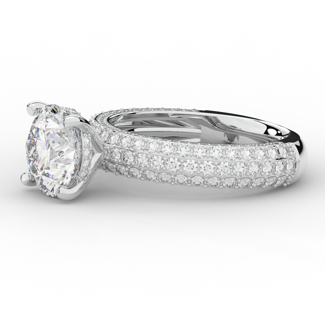 4.80CT.TW ROUND LAB DIAMOND UNDERHALO ENGAGEMENT RING