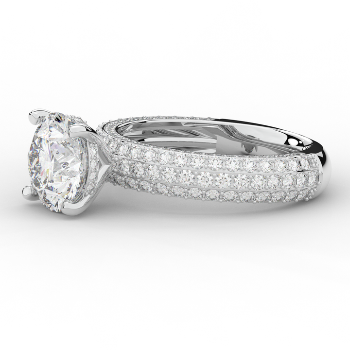 4.80CT.TW ROUND LAB DIAMOND UNDERHALO ENGAGEMENT RING