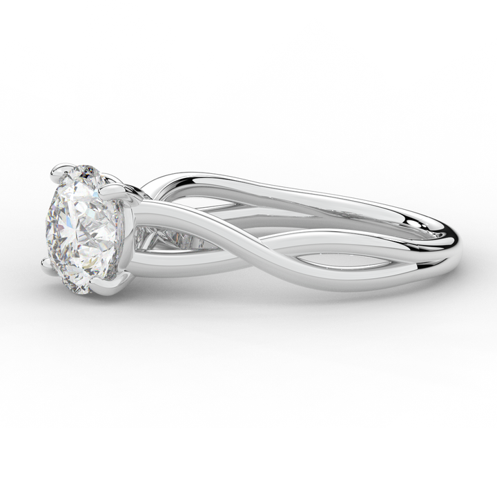 1.50CT ROUND LAB DIAMOND SOLITAIRE TWIST BAND ENGAGEMENT RING - Nazarelle