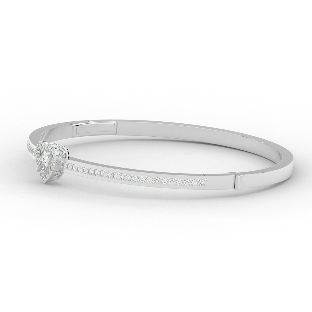 1.65CT.TW HEART AND ROUND LAB DIAMOND  BANGLE