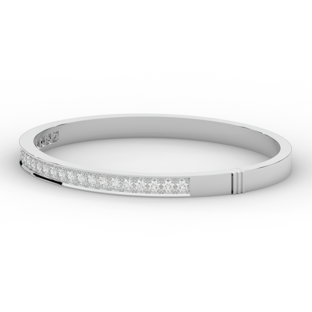 1.25CT.TW ROUND LAB DIAMOND BANGLE