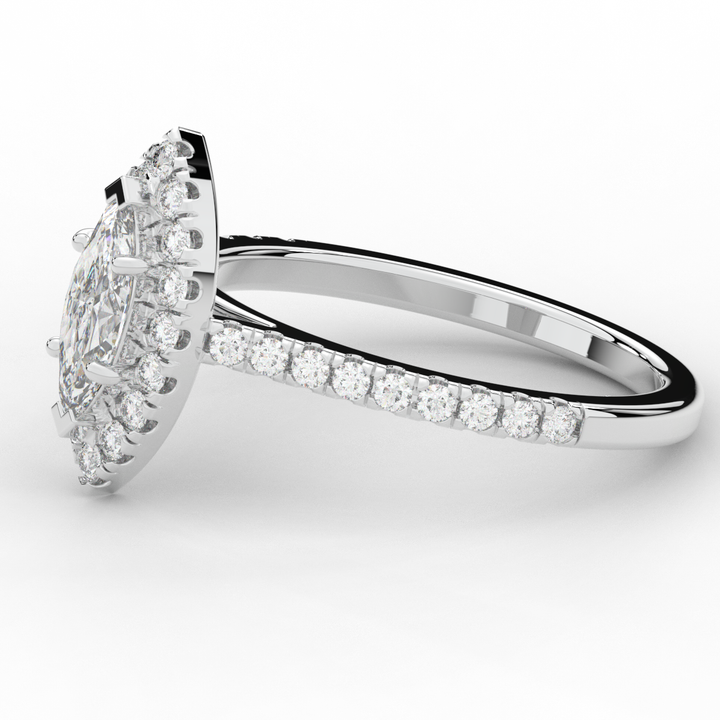 0.80CT.TW MARQUISE LAB DIAMOND HALO ENGAGEMENT RING