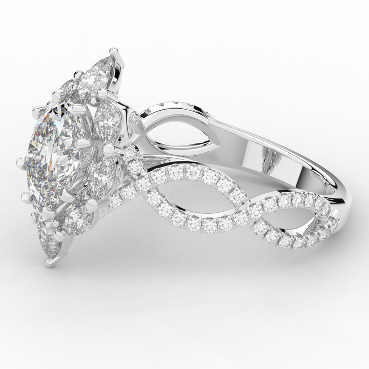 3.00CT.TW OVAL LAB DIAMOND HALO ENGAGEMENT RING