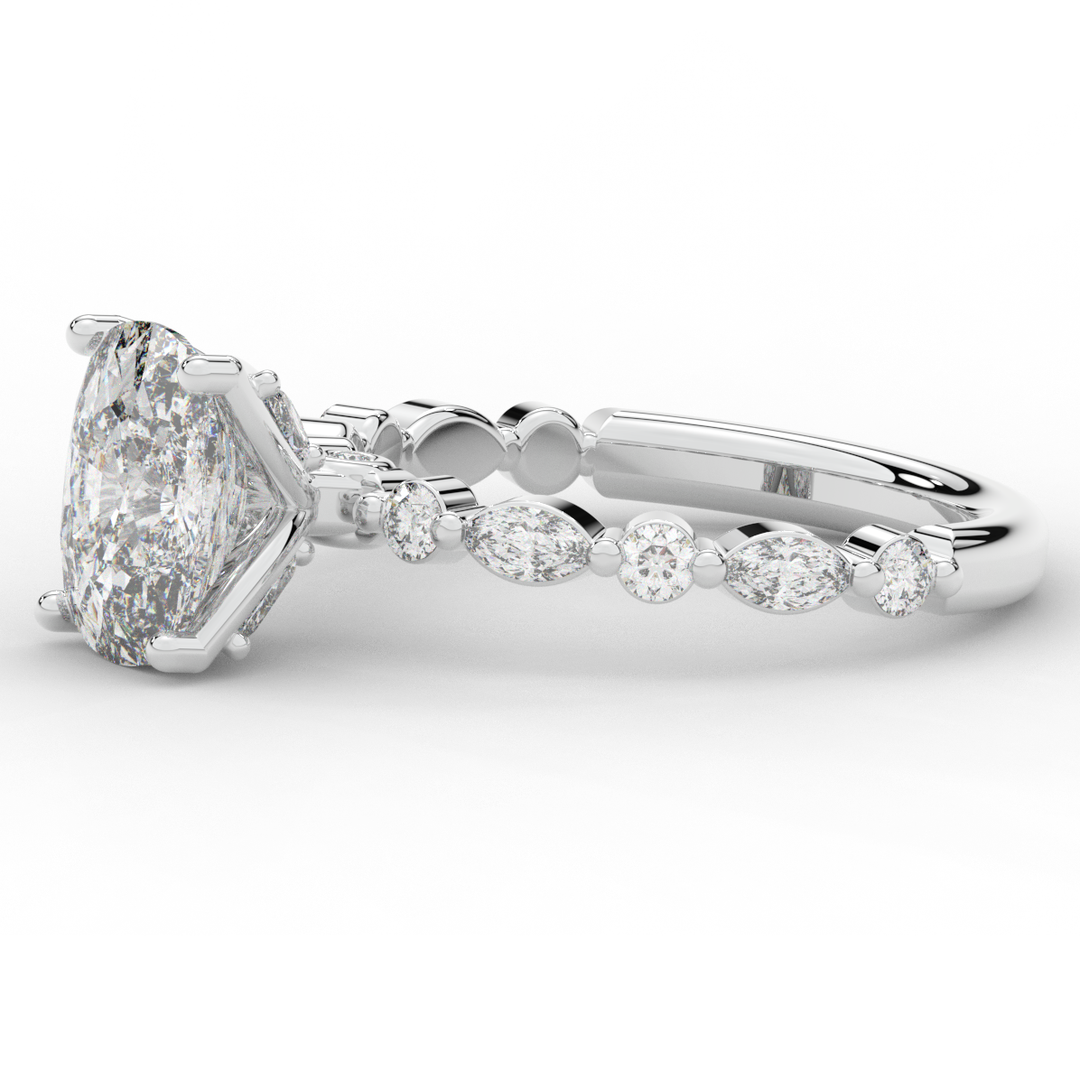 2.60CT.TW CUSHION LAB DIAMOND SOLITAIRE ENGAGEMENT RING