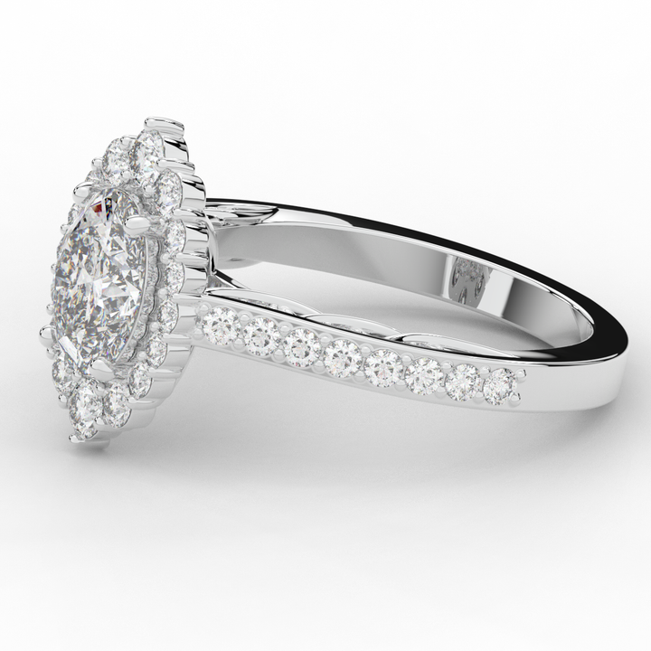 1.75CT.TW OVAL LAB DIAMOND HALO ENGAGEMENT RING