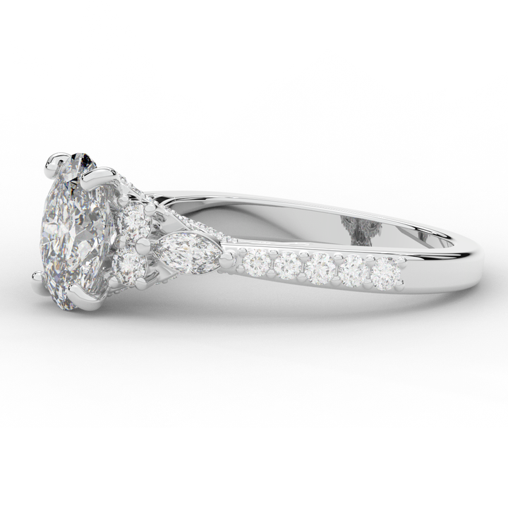 1.35CT.TW OVAL LAB DIAMOND ENGAGEMENT RING