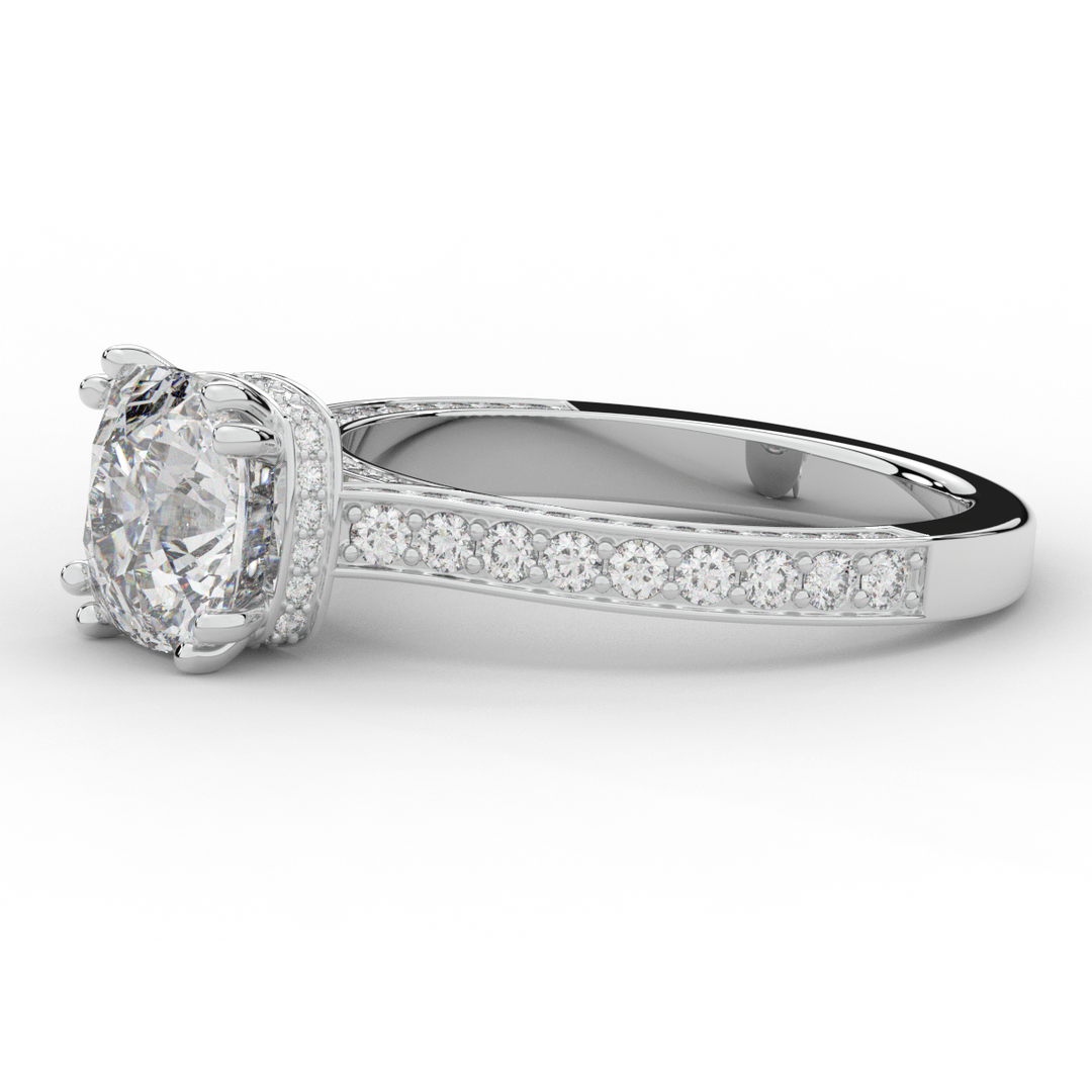 2.60CT.TW CUSHION LAB DIAMOND SOLITAIRE ENGAGEMENT RING