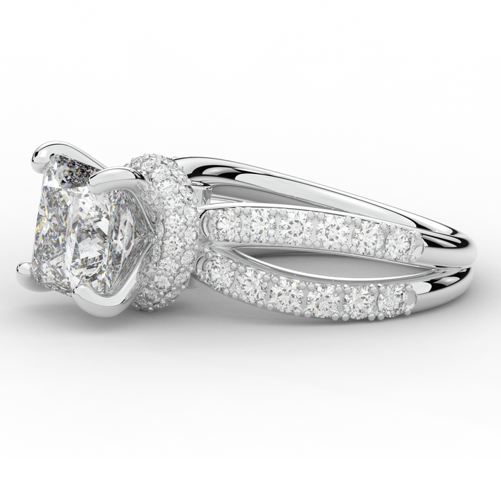 5.25CT.TW PRINCESS LAB DIAMOND ENGAGEMENT RING