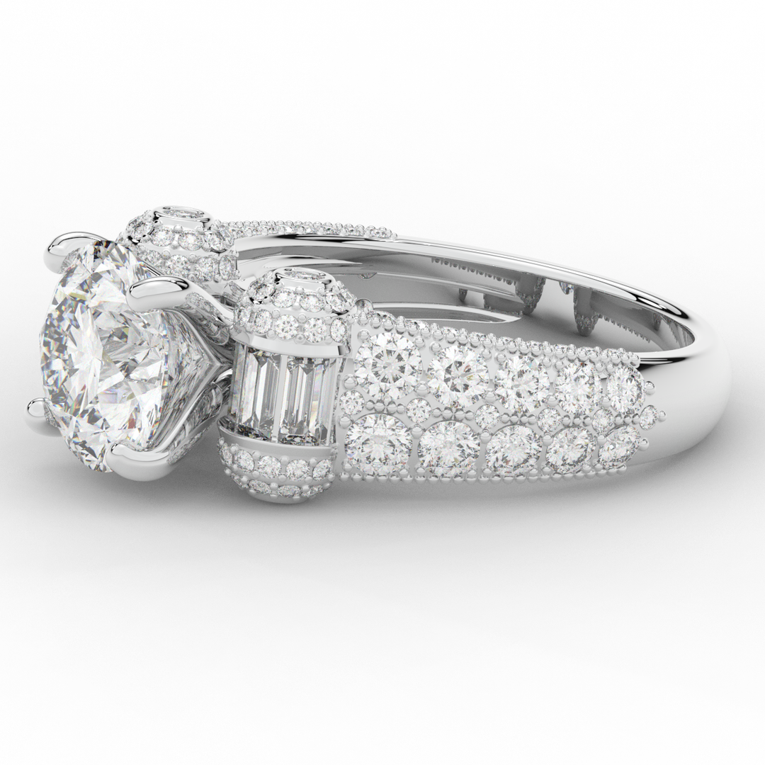 4.75CT.TW ROUND LAB DIAMOND ENGAGEMENT RING