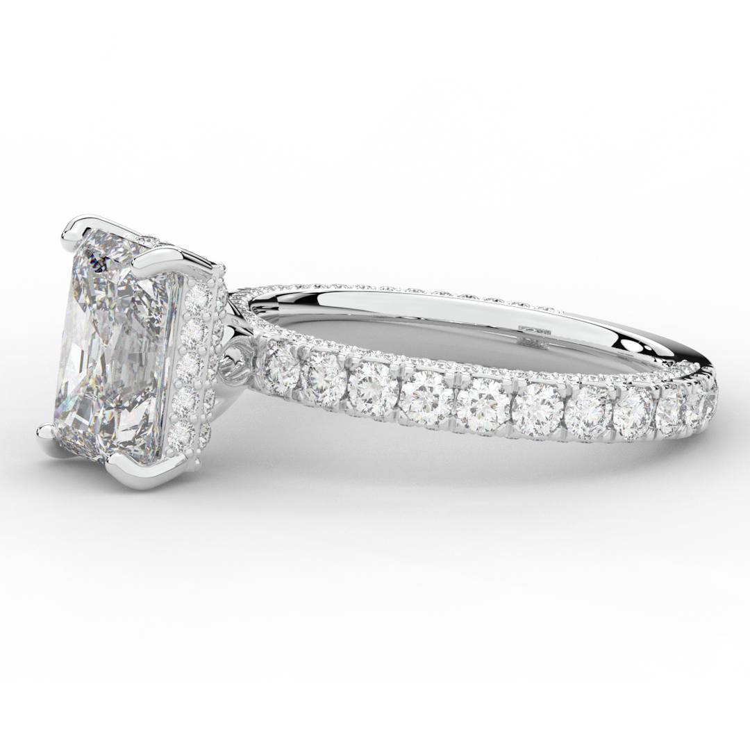 3.00CT.TW RADIANT LAB DIAMOND ENGAGEMENT RING