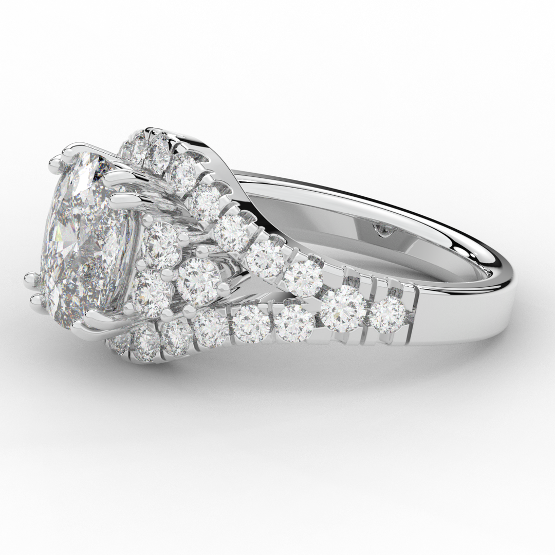 3.10CT.TW CUSHION LAB DIAMOND HALO ENGAGEMENT RING