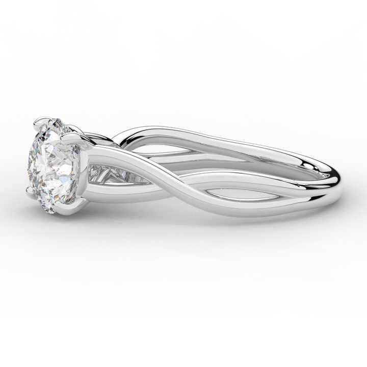 1.50CT ROUND LAB DIAMOND SOLITAIRE TWIST BAND ENGAGEMENT RING - Nazarelle