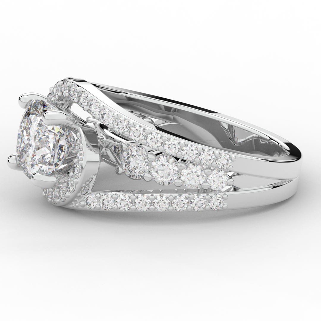 3.30CT.TW CUSHION LAB DIAMOND ENGAGEMENT RING