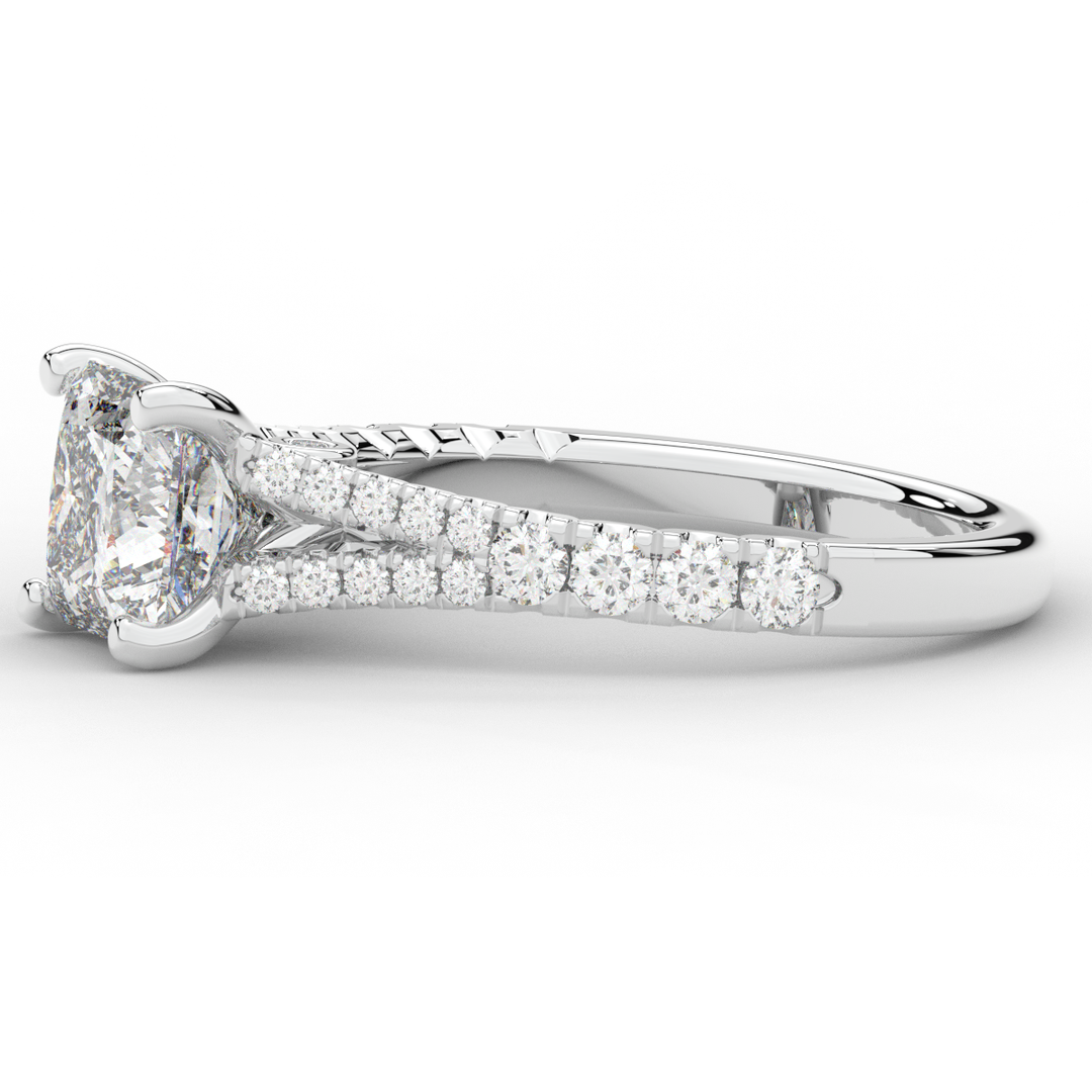 2.45CT.TW PRINCESS LAB DIAMOND ENGAGEMENT RING