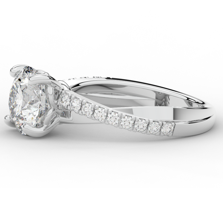 2.20CT.TW ROUND LAB DIAMOND TWISTBAND ENGAGEMENT RING