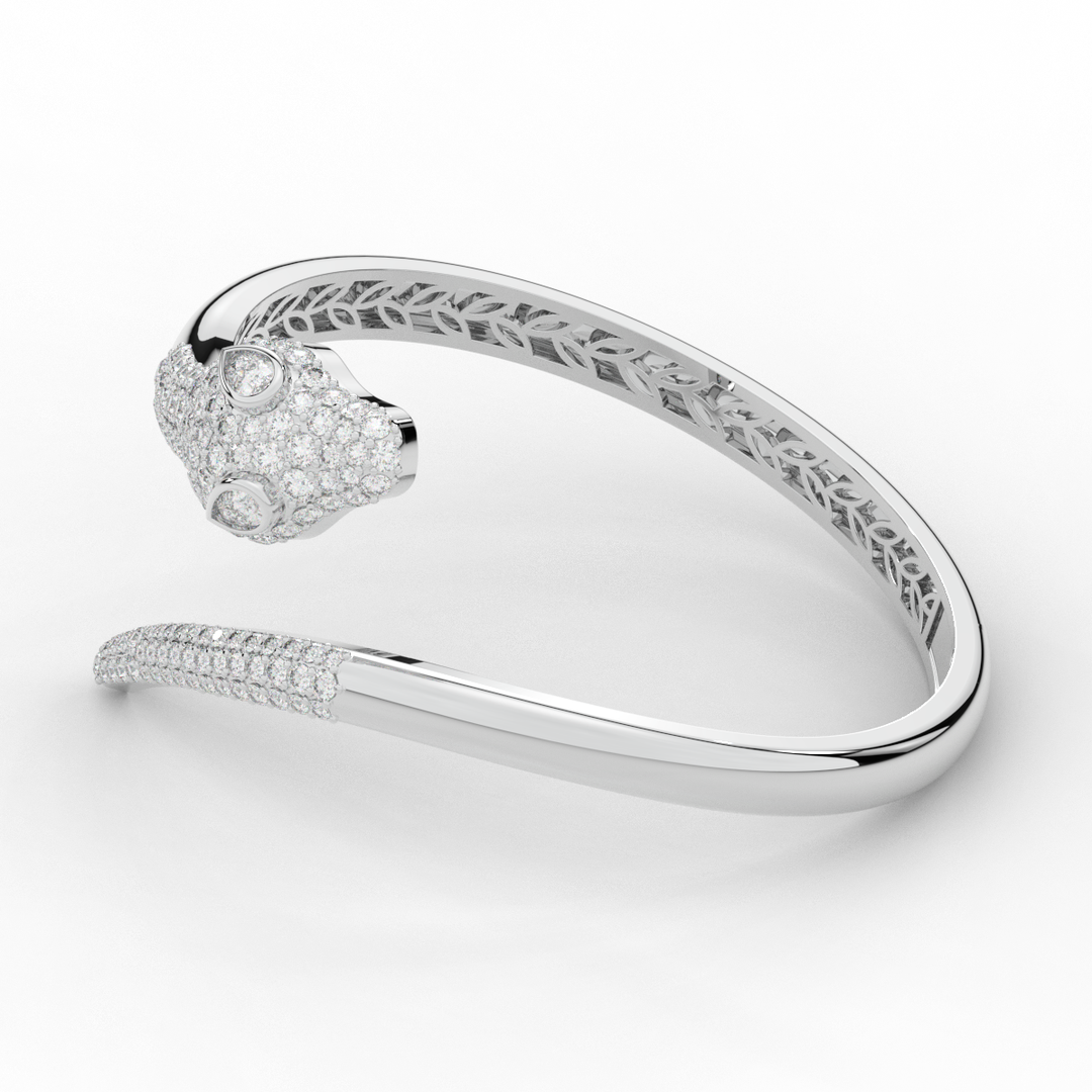 3.75CT.TW ROUND AND PEAR LAB DIAMOND SNAKE BANGLE