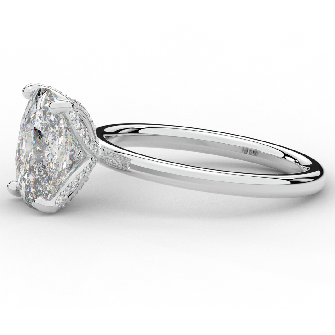 3.10CT.TW CUSHION LAB DIAMOND ENGAGEMENT RING