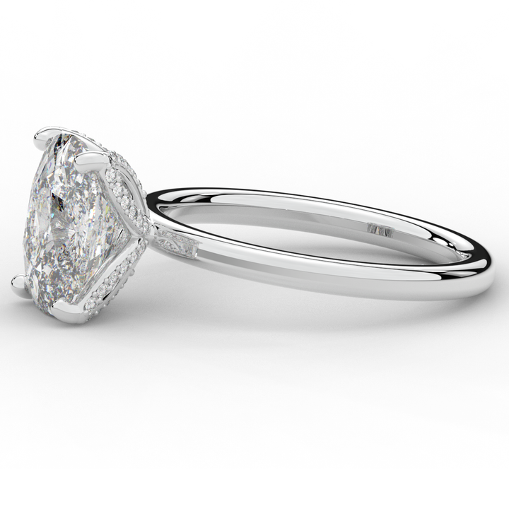 3.10CT.TW CUSHION LAB DIAMOND ENGAGEMENT RING