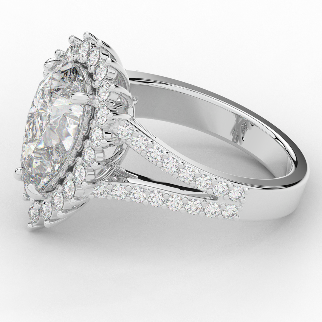 3.60CT.TW ROUND LAB DIAMOND ENGAGEMENT RING