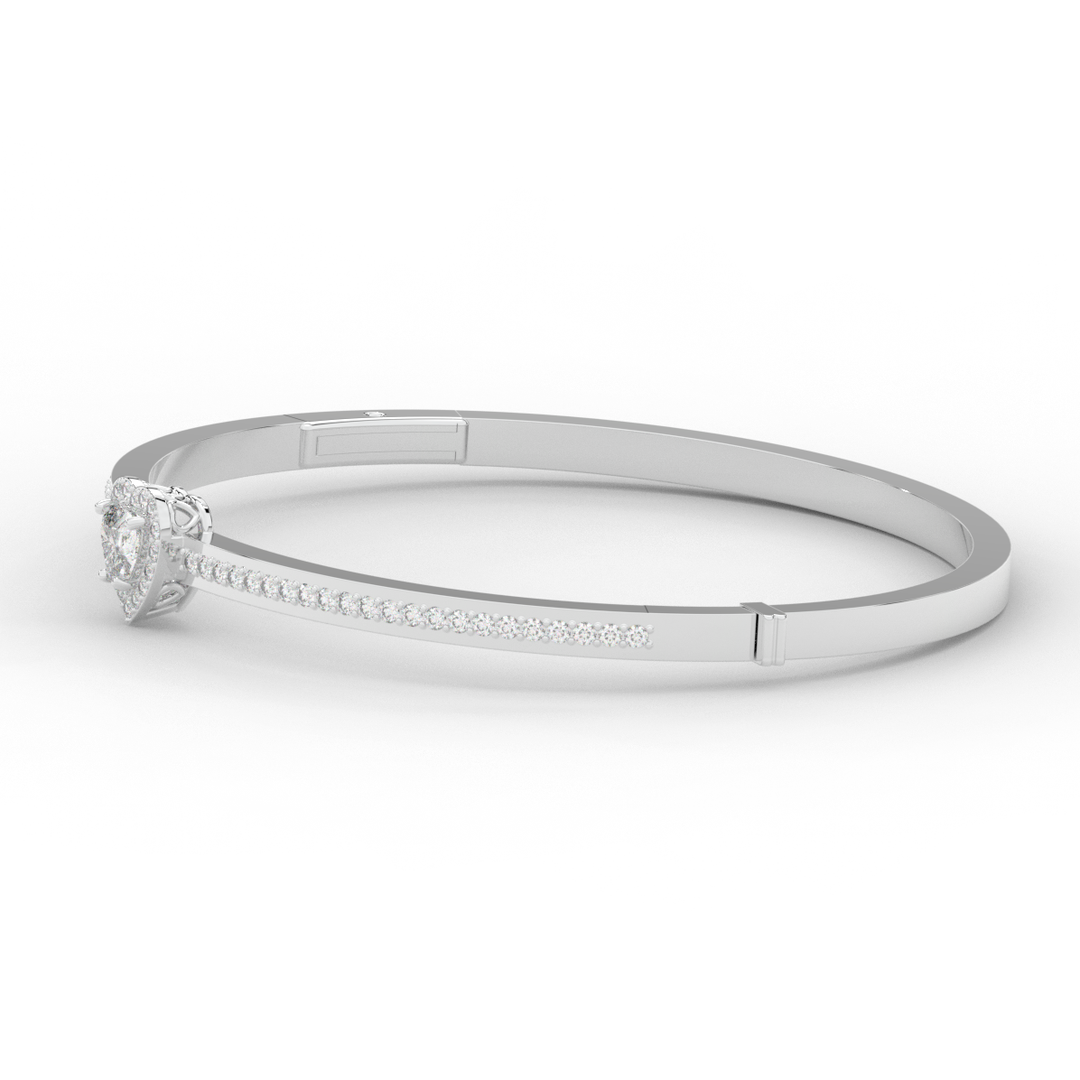 1.65CT.TW HEART AND ROUND LAB DIAMOND  BANGLE