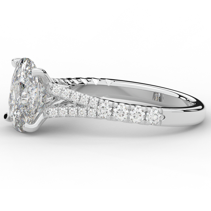 3.45CT.TW CUSHION LAB DIAMOND ENGAGEMENT RING