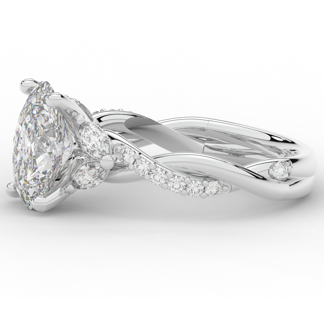 2.40CT.TW OVAL LAB DIAMOND TWIST ENGAGEMENT RING