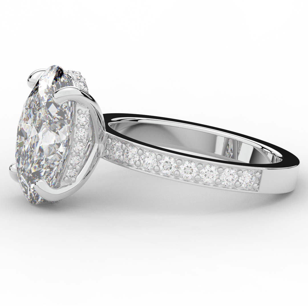 4.30CT.TW OVAL LAB DIAMOND BAND ENGAGEMENT RING