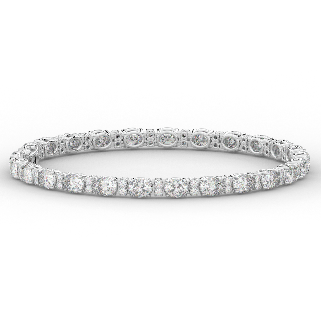 9.25CT.TW OVAL AND ROUND LAB DIAMOND TENNIS BRACELET - Nazarelle