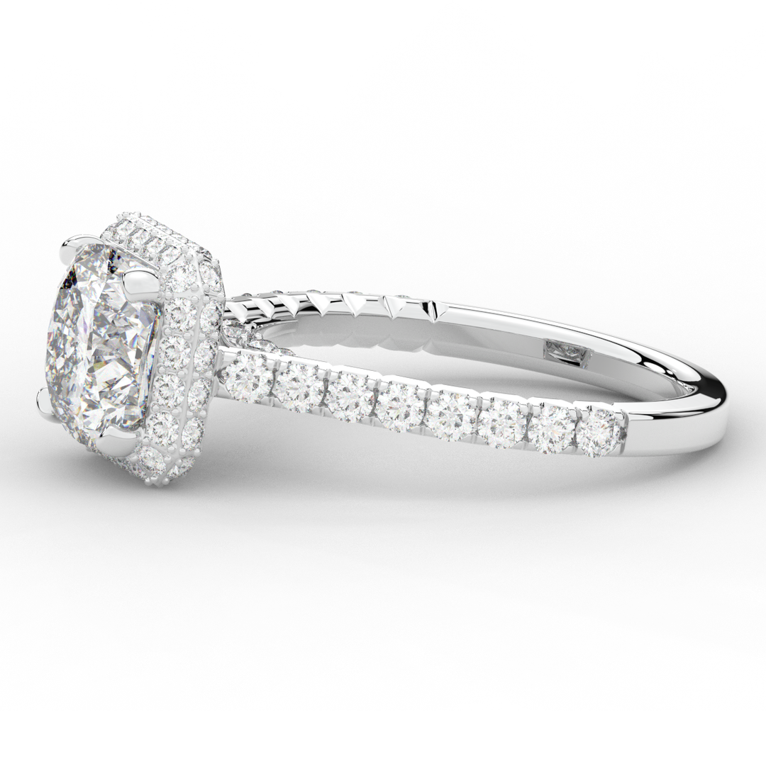 2.75CT.TW CUSHION LAB DIAMOND HALO ENGAGEMENT RING