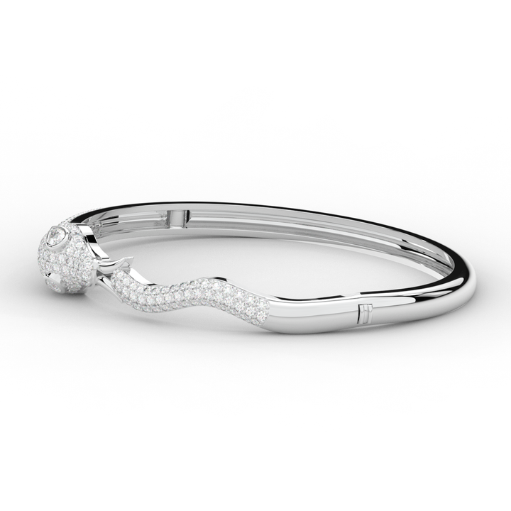 2.00CT.TW ROUND AND PEAR LAB DIAMOND SNAKE BANGLE