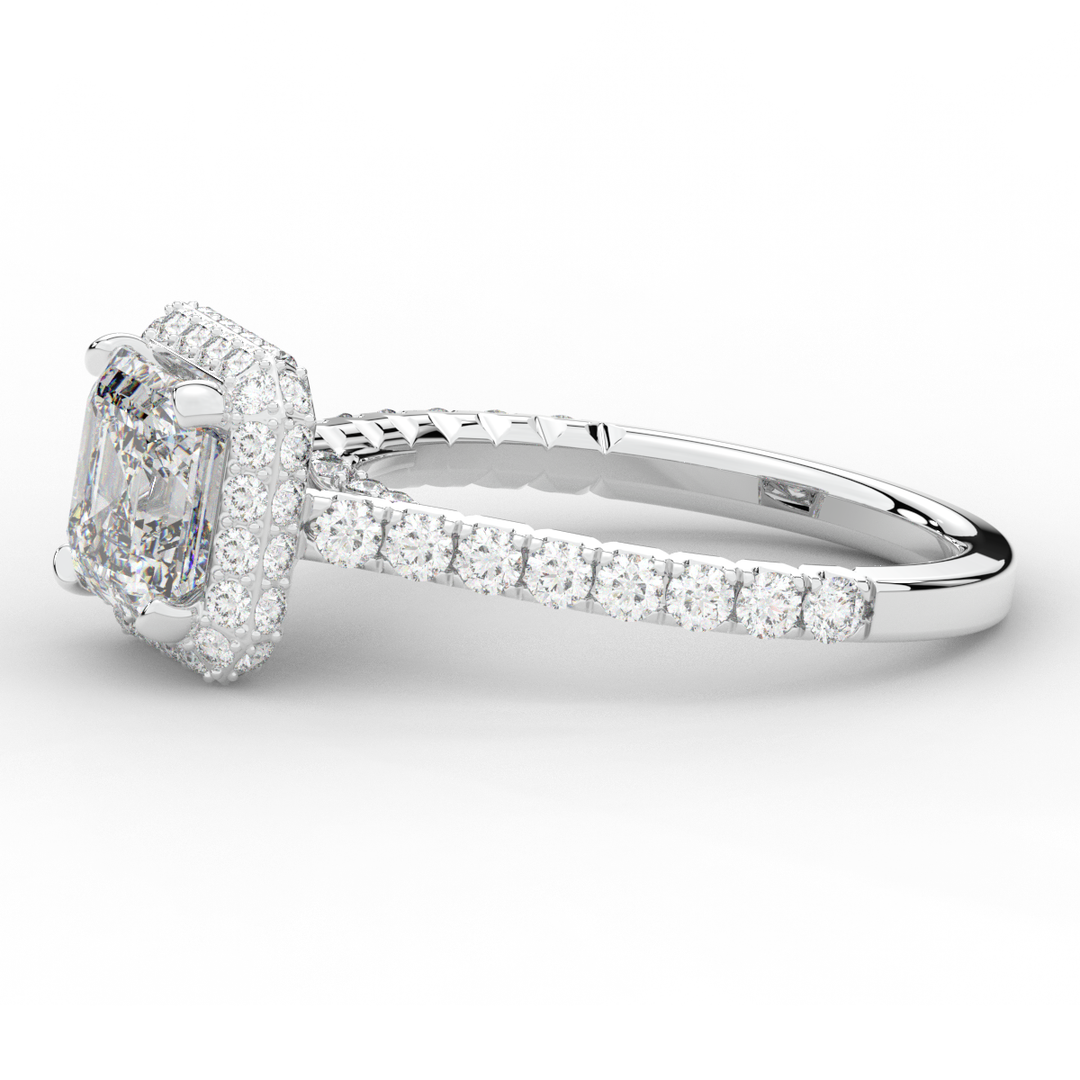 2.75CT.TW ASSCHER LAB DIAMOND HALO ENGAGEMENT RING