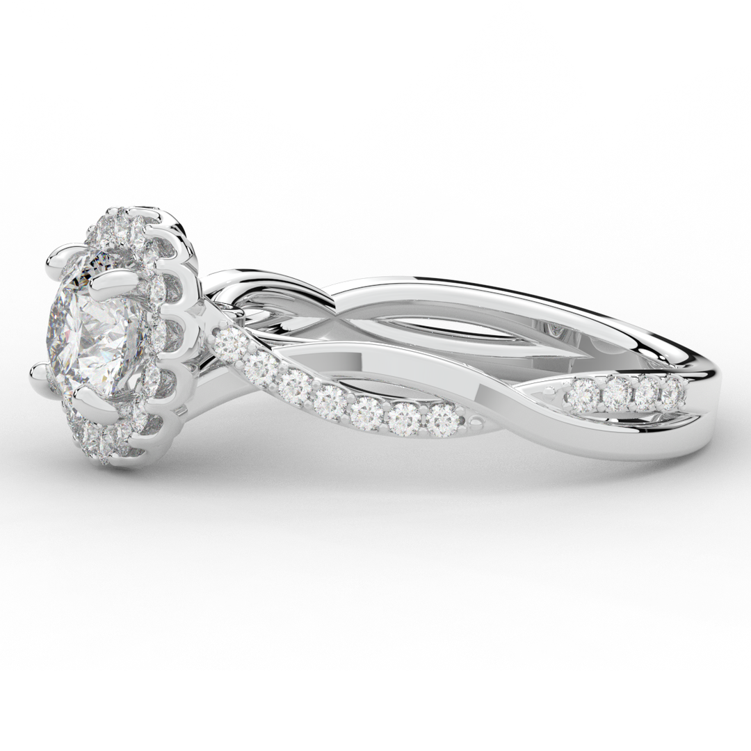 1.30CT.TW ROUND LAB DIAMOND ENGAGEMENT RING