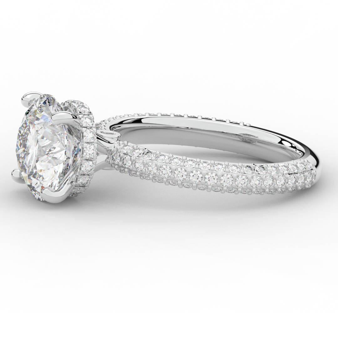 3.60CT.TW ROUND LAB DIAMOND SOLITAIRE ENGAGEMENT RING