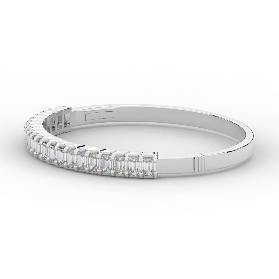 6.50CT.TW EMERALD CUT LAB DIAMOND BANGLE