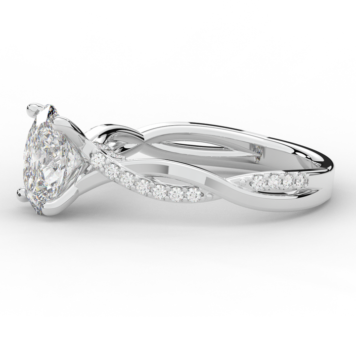 1.70CT.TW OVAL LAB DIAMOND TWIST BAND ENGAGEMENT RING