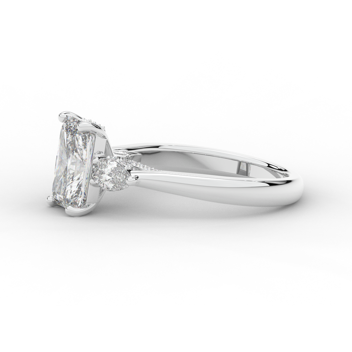 2.40CT.TW RADIANT LAB DIAMOND 3 STONE ENGAGEMENT RING