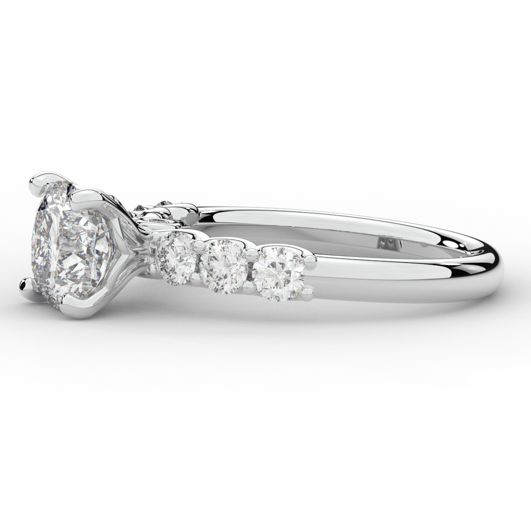 2.60CT.TW CUSHION LAB DIAMOND SOLITAIRE ENGAGEMENT RING