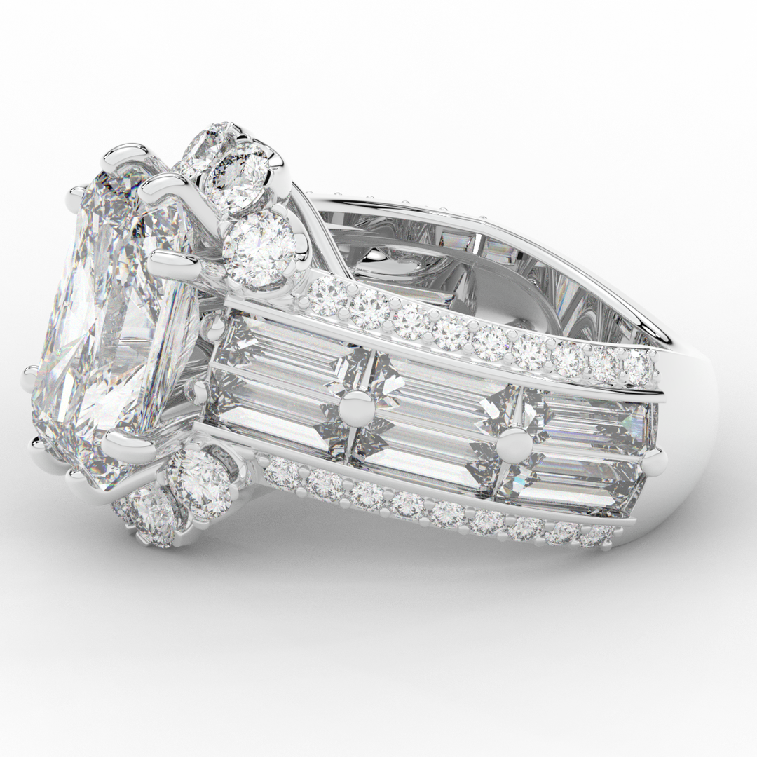 8.25CT.TW RADIANT LAB DIAMOND HALO ENGAGEMENT RING