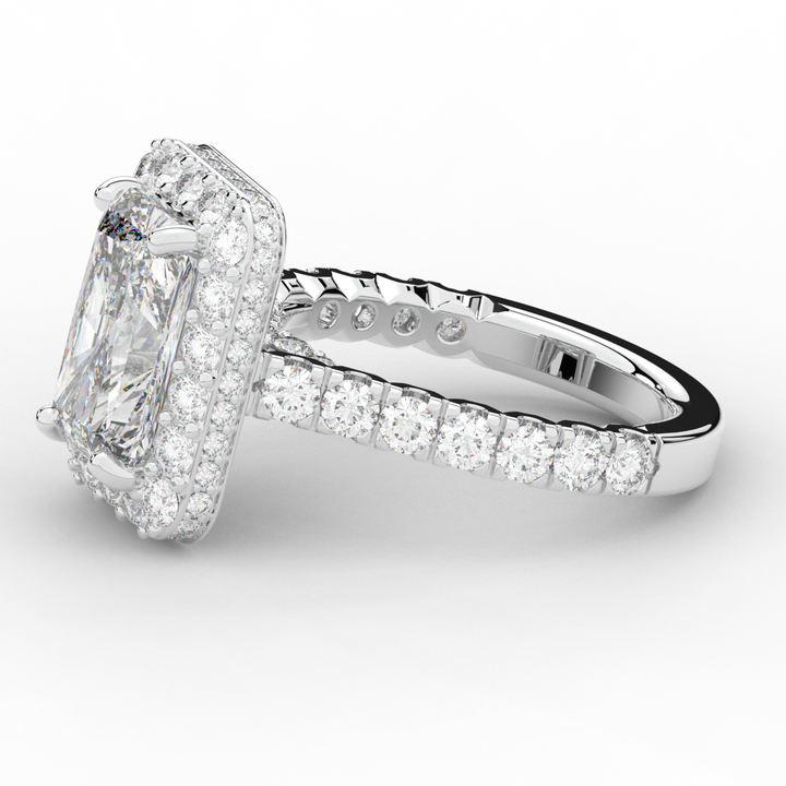 4.50CT.TW RADIANT LAB DIAMOND HALO ENGAGEMENT RING