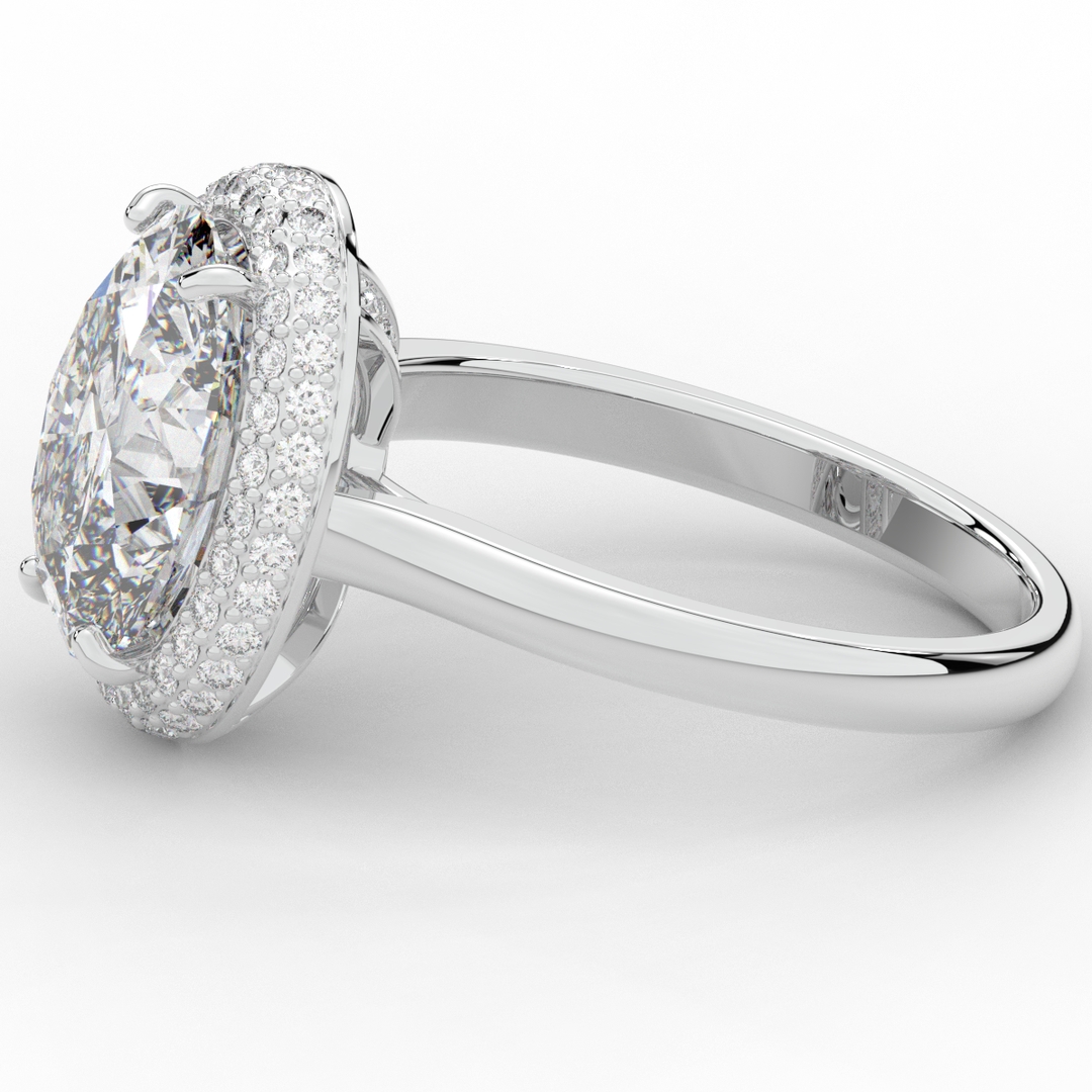 4.40CT.TW OVAL LAB DIAMOND HALO ENGAGEMENT RING