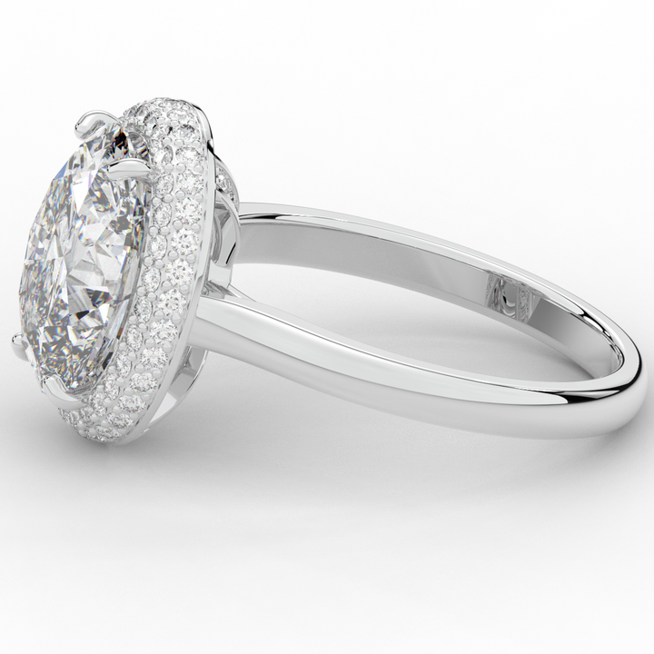 4.40CT.TW OVAL LAB DIAMOND HALO ENGAGEMENT RING