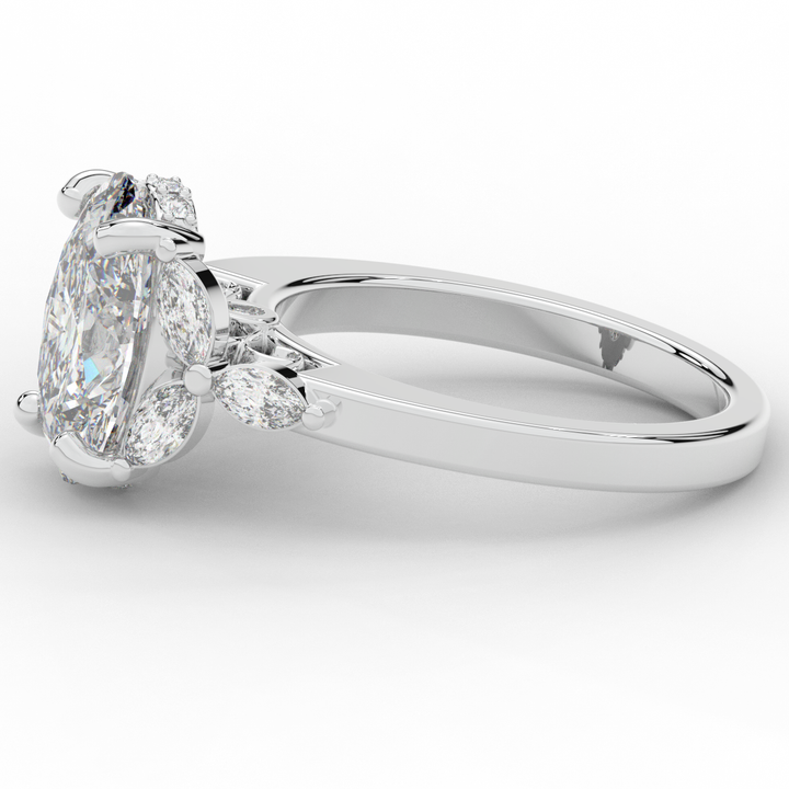 2.85CT.TW OVAL LAB DIAMOND ENGAGEMENT RING