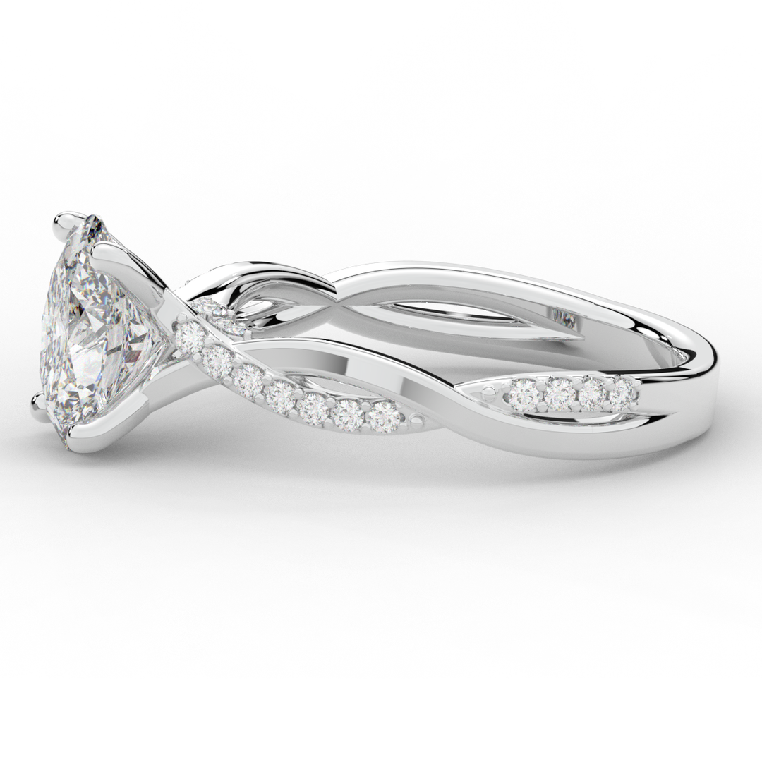 1.70CT.TW OVAL LAB DIAMOND TWIST BAND ENGAGEMENT RING