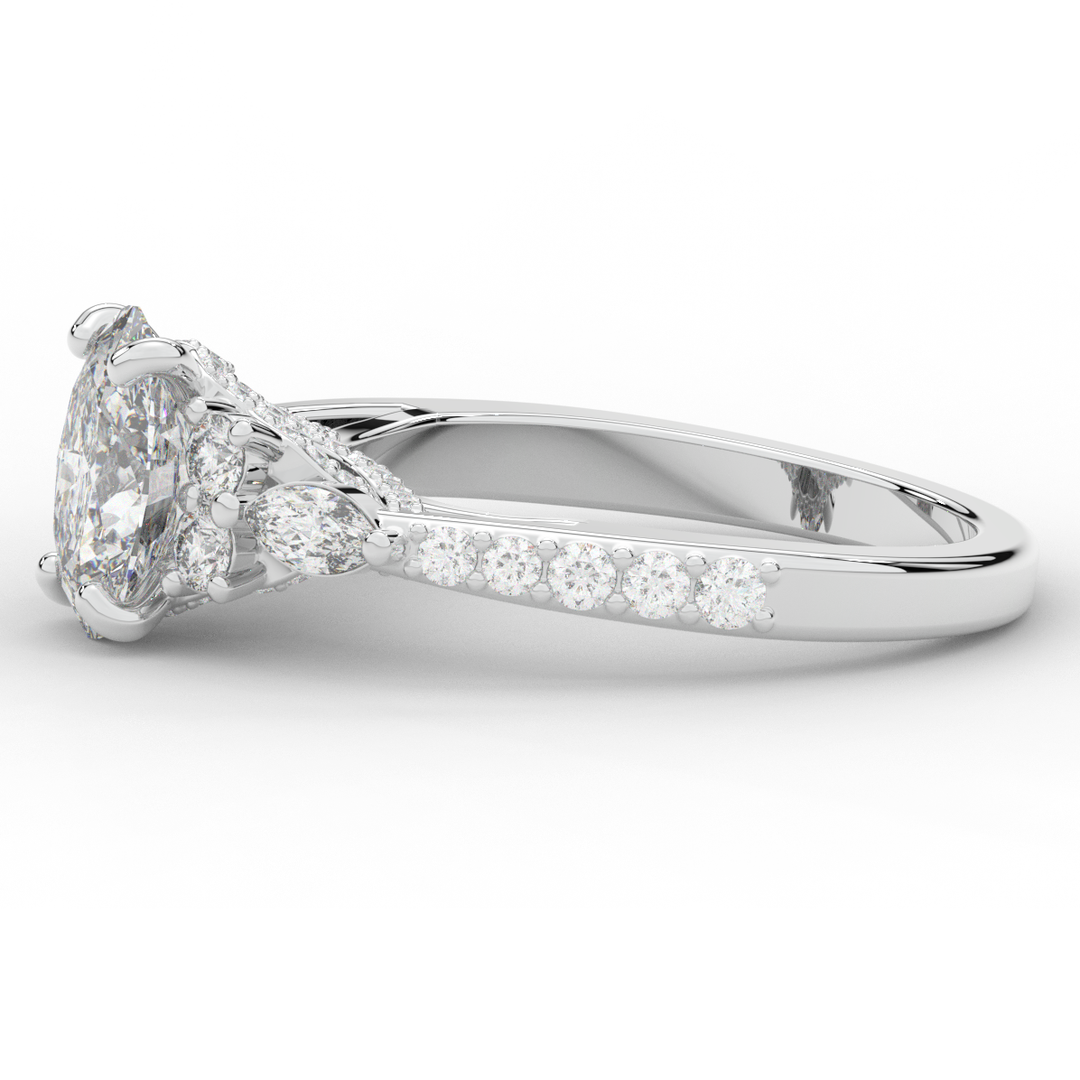 1.35CT.TW OVAL LAB DIAMOND ENGAGEMENT RING