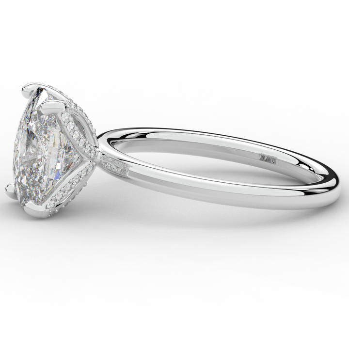 3.10CT.TW CUSHION LAB DIAMOND ENGAGEMENT RING