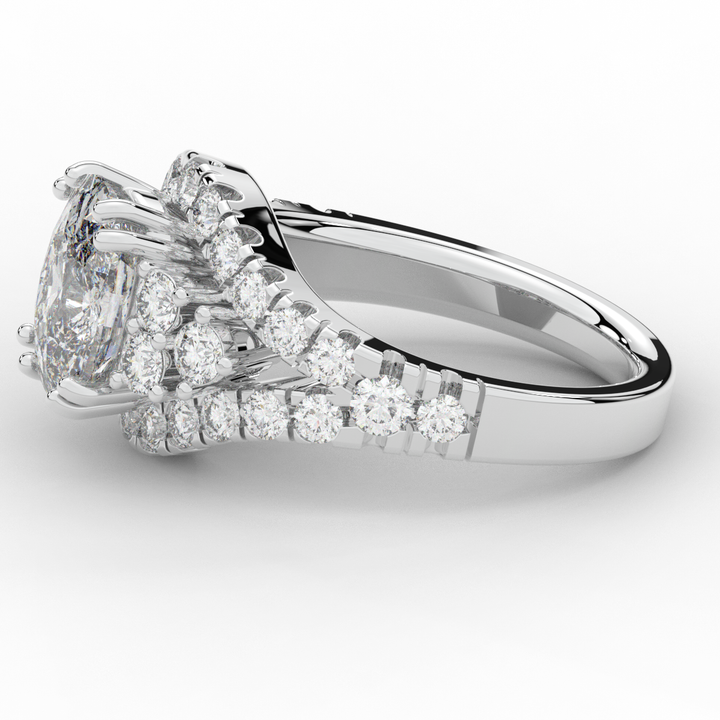 3.10CT.TW CUSHION LAB DIAMOND HALO ENGAGEMENT RING